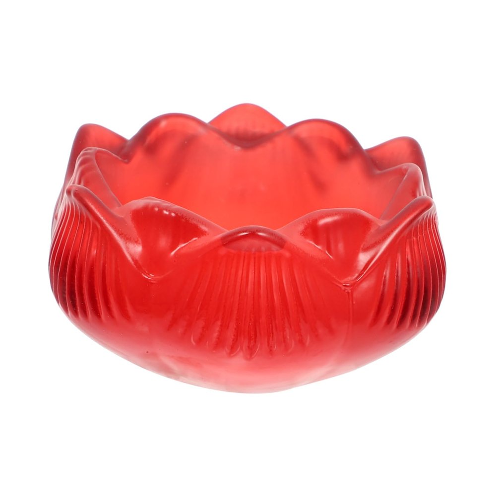 2pcs Lotus Candle Holders Crystal Lotus Candle Tealight Holders Night Light for Dining Table Wedding Red