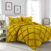 3 Piece Cross Diamond Ruffle Duvet Cover with Zipper & Corner Ties 1000 Thread Count 100% Egyptian Cotton Premium Hotel Class Decorative Bedding Luxurious Quality (Oversized King 120" x 98", Gold) view 2