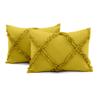 3 Piece Cross Diamond Ruffle Duvet Cover with Zipper & Corner Ties 1000 Thread Count 100% Egyptian Cotton Premium Hotel Class Decorative Bedding Luxurious Quality (Oversized King 120" x 98", Gold) view 3