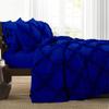 5 Piece Cross Diamond Ruffle Duvet Cover with Zipper & Corner Ties 1000 Thread Count 100% Egyptian Cotton Premium Hotel Class Decorative Bedding Luxurious Quality (Grand King 104'' x 90'', Royal Blue) view 1