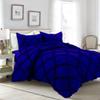 5 Piece Cross Diamond Ruffle Duvet Cover with Zipper & Corner Ties 1000 Thread Count 100% Egyptian Cotton Premium Hotel Class Decorative Bedding Luxurious Quality (Grand King 104'' x 90'', Royal Blue) view 2