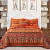 VAPUTAR Cotton Quilt King Size Bedding Set - 3 Pieces King Quilt Bedding Set, Boho King Size Quilts, Lightweight Reversible Coverlets Bedspreads for Farmhouse Bedroom (Red/Orange) view 1