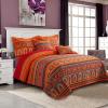 VAPUTAR Cotton Quilt King Size Bedding Set - 3 Pieces King Quilt Bedding Set, Boho King Size Quilts, Lightweight Reversible Coverlets Bedspreads for Farmhouse Bedroom (Red/Orange) view 2