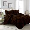 5 Piece Cross Diamond Ruffle Duvet Cover with Zipper & Corner Ties 1000 Thread Count 100% Egyptian Cotton Premium Hotel Class Decorative Bedding Luxurious Quality (Super King 108" x 98", Chocolate) view 2