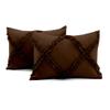 5 Piece Cross Diamond Ruffle Duvet Cover with Zipper & Corner Ties 1000 Thread Count 100% Egyptian Cotton Premium Hotel Class Decorative Bedding Luxurious Quality (Super King 108" x 98", Chocolate) view 3