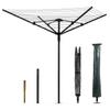 Nisorpa Rotary Outdoor Umbrella Drying Rack Adjustable Height Clothesline w/Waterproof Protective Cover Folding Rotary Dryer with 4-Aluminum Arms and Steel Post 12-Lines with 165 ft Clothesline view 1