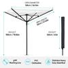Nisorpa Rotary Outdoor Umbrella Drying Rack Adjustable Height Clothesline w/Waterproof Protective Cover Folding Rotary Dryer with 4-Aluminum Arms and Steel Post 12-Lines with 165 ft Clothesline view 2