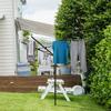 Nisorpa Rotary Outdoor Umbrella Drying Rack Adjustable Height Clothesline w/Waterproof Protective Cover Folding Rotary Dryer with 4-Aluminum Arms and Steel Post 12-Lines with 165 ft Clothesline view 4