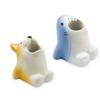 2Pcs Mini Toothbrush Holder Stand, Fun Cartoon Animal Toothbrush Holder, Single Pen Holder for Desk Unique, Cute Tooth Brushing Organizer for Bathroom Office (Dog & Shark) view 1
