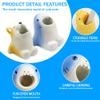 2Pcs Mini Toothbrush Holder Stand, Fun Cartoon Animal Toothbrush Holder, Single Pen Holder for Desk Unique, Cute Tooth Brushing Organizer for Bathroom Office (Dog & Shark) view 3