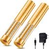 Civaner 2 Pcs Upgrade Bottle Service Lights LED Strobe Baton Bottle Girl Lights Rechargeable Handheld Flashing Club Signs for Birthday Wedding Party (Gold,White Light) view 1