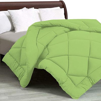 BesBedding 100% Egyptian Cotton Single Premium Comforter Palatial King -Moss Cross Diamond Comforter with Corner Tabs, All Season Warm Quilted Cover-Machine Washable Duvet Cover 500 GSM Fill Power