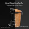 YANZHEXIN Bathroom Waste Basket Creative Imitation Rattan Woven Trash Can with Lid Pedal Hotel Living Room Bedroom Trash Can is an Indoor Wastebasket Kitchen Garbage Can (Size : Large) view 3