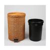 YANZHEXIN Bathroom Waste Basket Creative Imitation Rattan Woven Trash Can with Lid Pedal Hotel Living Room Bedroom Trash Can is an Indoor Wastebasket Kitchen Garbage Can (Size : Large) view 4