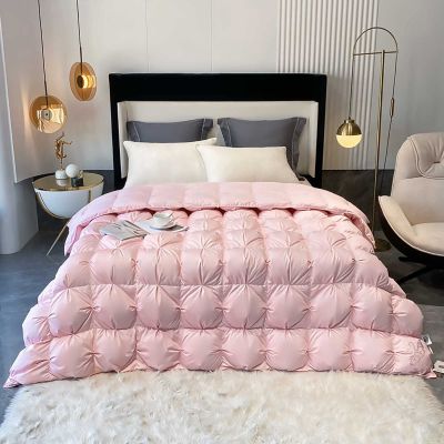 XQKXHZ Double Down Duvet, Luxurious All Seasons Down Comforte, Ultra Soft and Durable Down Duvet Insert with Extra Warmth and Lightness Quilt, 200x230cm - 3kg,Pink