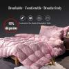 XQKXHZ Double Down Duvet, Luxurious All Seasons Down Comforte, Ultra Soft and Durable Down Duvet Insert with Extra Warmth and Lightness Quilt, 200x230cm - 3kg,Pink view 3