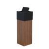 Bathroom Waste Basket Square Wooden Trash Can Modern Swing Cover Trash Can Wooden Waste Paper Basket Recycle Station Office Bedroom Waste Paper Basket Kitchen Garbage Can ( Color : B , Size : Large ) view 1