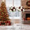 2Pcs of Metal Wedding Vases for Centerpieces: 35.43in Tall Flower Stands with Chandelier Acrylic Crystals, Elegant Table Centerpieces, Luxury Flower Stands for Wedding Party Dinner Event Home Dcor view 3