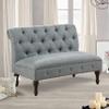 Rosevera Larkin Upholstered Tufted Fine Polyester Chair Loveseat Sofa Bench with Armless Design Easy Assembly for Living Room Bedroom, Grey view 1