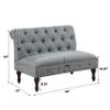 Rosevera Larkin Upholstered Tufted Fine Polyester Chair Loveseat Sofa Bench with Armless Design Easy Assembly for Living Room Bedroom, Grey view 2