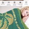 A Palm On Island Blanket Throw Flannel Warm Soft Comfortable Fluffy Plush Blankets Living Room Couch Sofa Bed Bedroom Decoration Home Decor 40"X50" view 3
