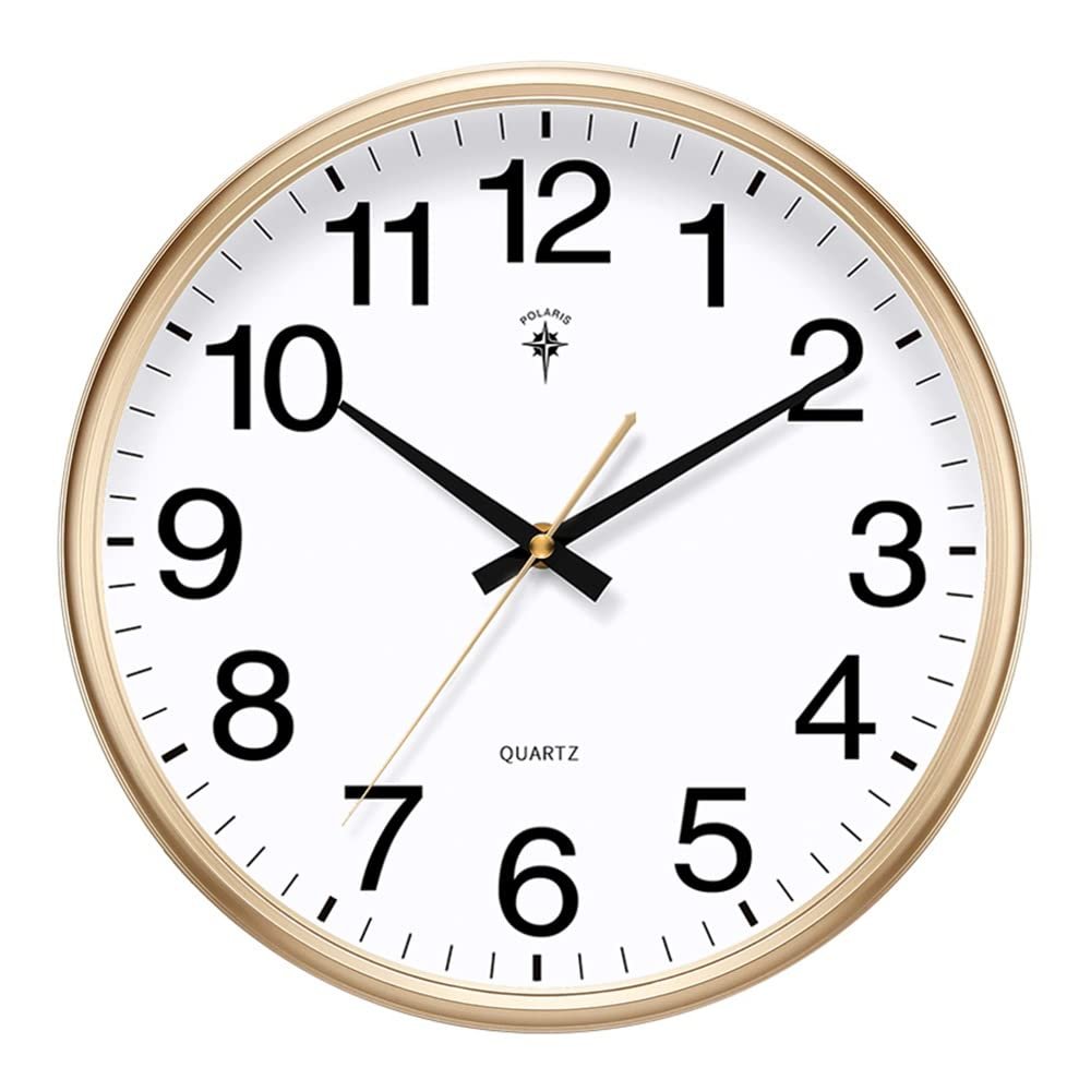 BcofoA Thin Frame Wall Clock Living Room Silent Simple Fashion Clock 15 inches (Color : Gold)