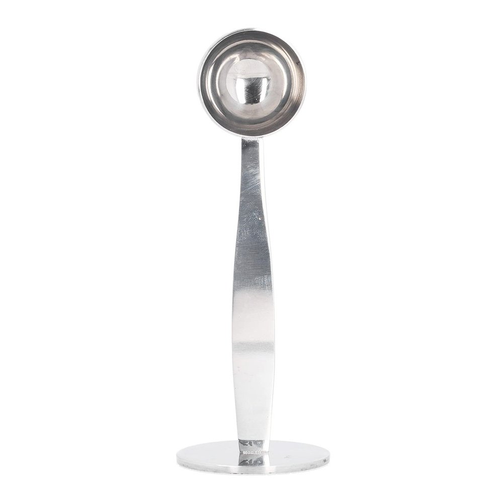 2 in 1 Coffee Scoop, Stainless Steel Espresso Spoon and Tamper Silver Coffee Measuring Scoop Coffee Bean Hammer for Home