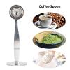2 in 1 Coffee Scoop, Stainless Steel Espresso Spoon and Tamper Silver Coffee Measuring Scoop Coffee Bean Hammer for Home view 3