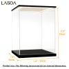 LASOA Acrylic Display Case for Collectibles with LED Light, Alternative Glass Display Box with Black Base and Lid, Self-Assembly Clear Storage Showcase for Memorabilia (7.9x7.9x9.8inch;20x20x25cm) view 2