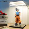 LASOA Acrylic Display Case for Collectibles with LED Light, Alternative Glass Display Box with Black Base and Lid, Self-Assembly Clear Storage Showcase for Memorabilia (7.9x7.9x9.8inch;20x20x25cm) view 4
