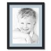 ArtToFrames 14x19 inch Satin Black Picture Frame with 2 Inch Single Baby Blue Mat, SingleMat-FRBW26079-14x19-860 view 1