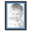 ArtToFrames 20x29 inch Satin Black Picture Frame with 2 Inch Single Liberty Blue Mat, SingleMat-FRBW26079-20x29-817 view 1