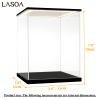 LASOA Acrylic Display Case for Collectibles with LED Light, Alternative Glass Display Box with Black Base and Lid, Self-Assembly Clear Storage Showcase for Memorabilia (5.9x5.9x7.9inch;15x15x20cm) view 2