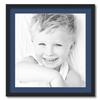 ArtToFrames 22x23 inch Satin Black Picture Frame with 2 Inch Single Delft Blue Mat, SingleMat-FRBW26079-22x23-885 view 1