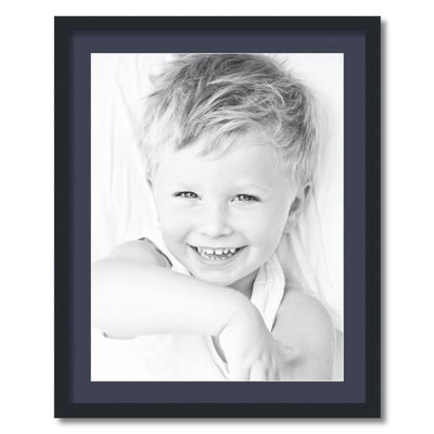 ArtToFrames 20x26 inch Satin Black Picture Frame with 2 Inch Single Blue Jay Mat, SingleMat-FRBW26079-20x26-586