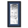 ArtToFrames 8x21 inch Satin Black Picture Frame with 2 Inch Single Delft Blue Mat, SingleMat-FRBW26079-8x21-885 view 1