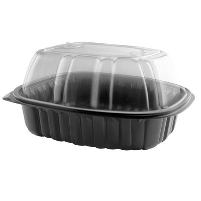 Anchor Packaging Nature's Best Roaster with Black Base and Clear Lid, 1 Compartment Combo Pack Microwavable, X-Large | 150/Case