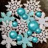 Vase Pearlfection 50 Floating White and Aqua Blue Snowflakes and Pearls- Fills 1 Gallon of The Transparent Water Gels for Your Vases- with Pre-Measured Prep/Storage Bag for Best Results! view 2