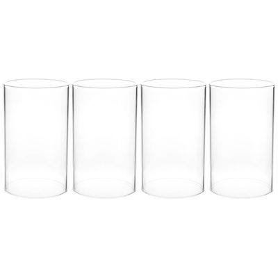 4PCS Clear Glass Candle Covers Candle Holder Glass Open Ended Candleholder Tube Shade for Candle Pendant Lights Chandelier 15X7CM