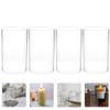 4PCS Clear Glass Candle Covers Candle Holder Glass Open Ended Candleholder Tube Shade for Candle Pendant Lights Chandelier 15X7CM view 2