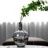 XIUWOUG Small Black Glass Vase,Decorative Black Vases for Home Decor,B;ack Flower Vase for Centerpiece,Table Decor,Shelf Decor,S view 2