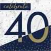 Baxters Party Bundle Milestone Birthday 40 Navy and Gold Luncheon Napkins, Pack of 64 view 1