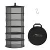 iPower Herb Drying Rack 6-Layer 2-Feet Black Mesh Hanging Net Dryer Collapsible with Opendoor, Pothook and Storage Pouch, for Hydroponics Flowers, Buds view 1