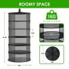 iPower Herb Drying Rack 6-Layer 2-Feet Black Mesh Hanging Net Dryer Collapsible with Opendoor, Pothook and Storage Pouch, for Hydroponics Flowers, Buds view 2
