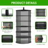iPower Herb Drying Rack 6-Layer 2-Feet Black Mesh Hanging Net Dryer Collapsible with Opendoor, Pothook and Storage Pouch, for Hydroponics Flowers, Buds view 3