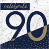 Baxters Party Bundle Milestone Birthday 90 Navy and Gold Luncheon Napkins, Pack of 64 view 1