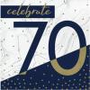 Baxters Party Bundle Milestone Birthday 70 Navy and Gold Luncheon Napkins, Pack of 64 view 1