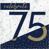 Baxters Party Bundle Milestone Birthday 75 Navy and Gold Luncheon Napkins, Pack of 192 view 1