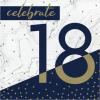 Baxters Party Bundle Milestone Birthday 18 Navy and Gold Luncheon Napkins, Pack of 64 view 1