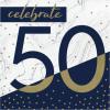 Baxters Party Bundle Milestone Birthday 50 Navy and Gold Luncheon Napkins, Pack of 64 view 1